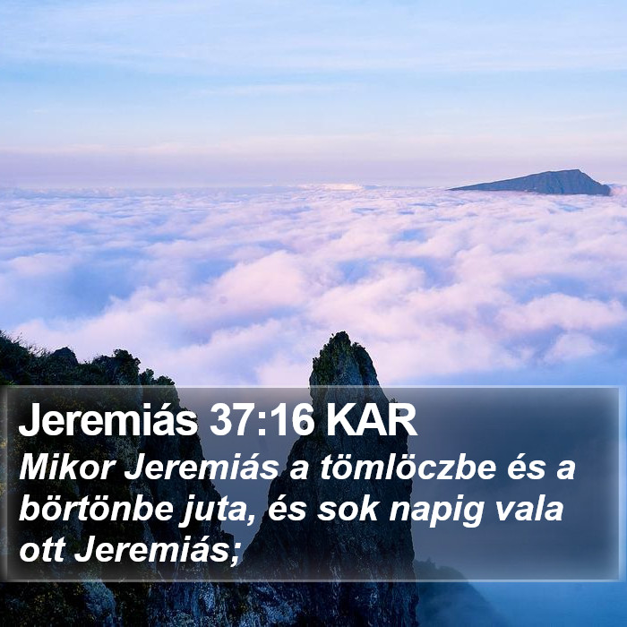 Jeremiás 37:16 KAR Bible Study