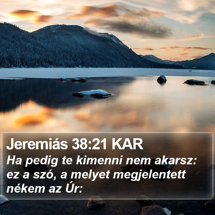 Jeremiás 38:21 KAR Bible Study