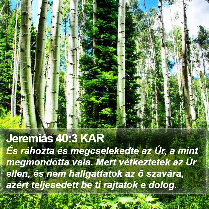 Jeremiás 40:3 KAR Bible Study