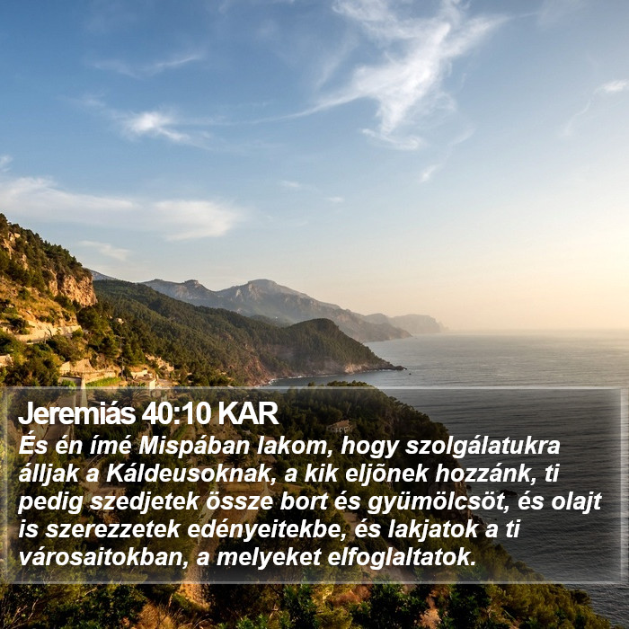 Jeremiás 40:10 KAR Bible Study