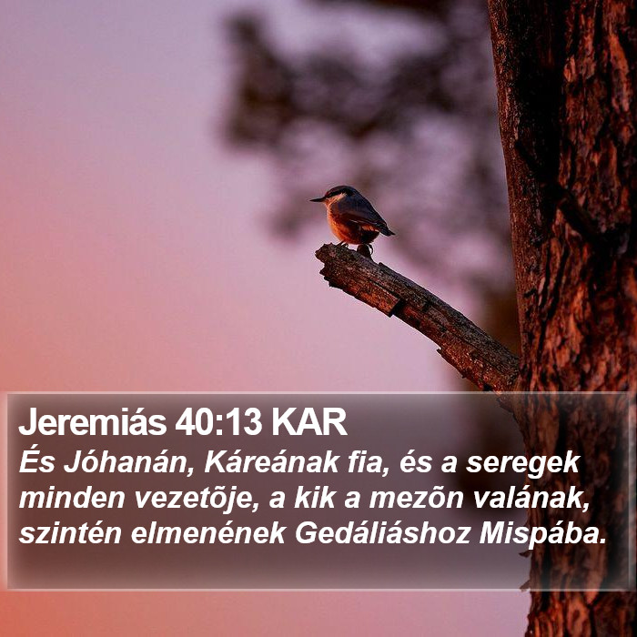 Jeremiás 40:13 KAR Bible Study