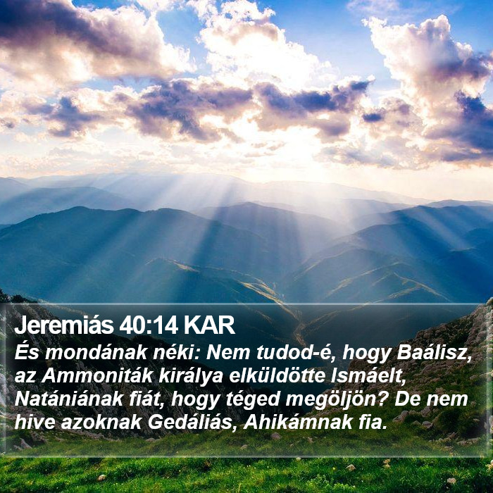 Jeremiás 40:14 KAR Bible Study