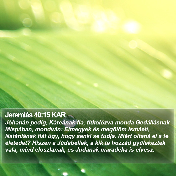 Jeremiás 40:15 KAR Bible Study