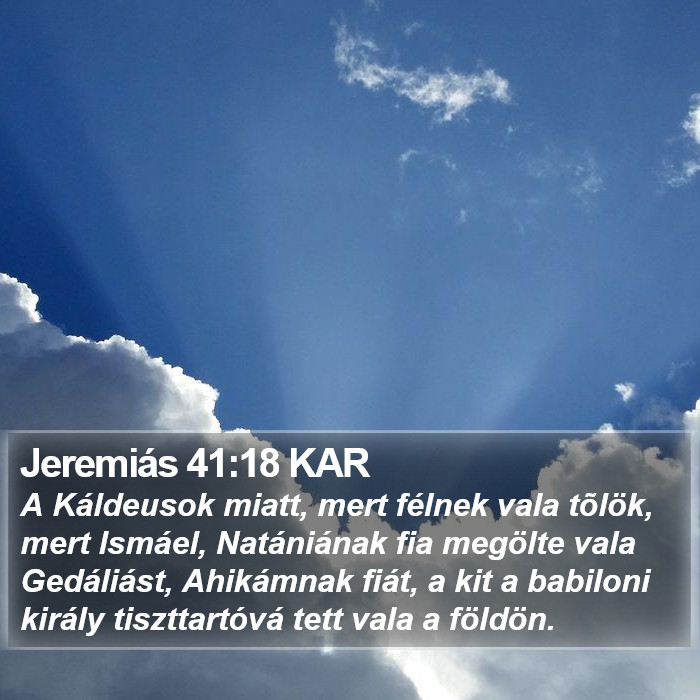 Jeremiás 41:18 KAR Bible Study