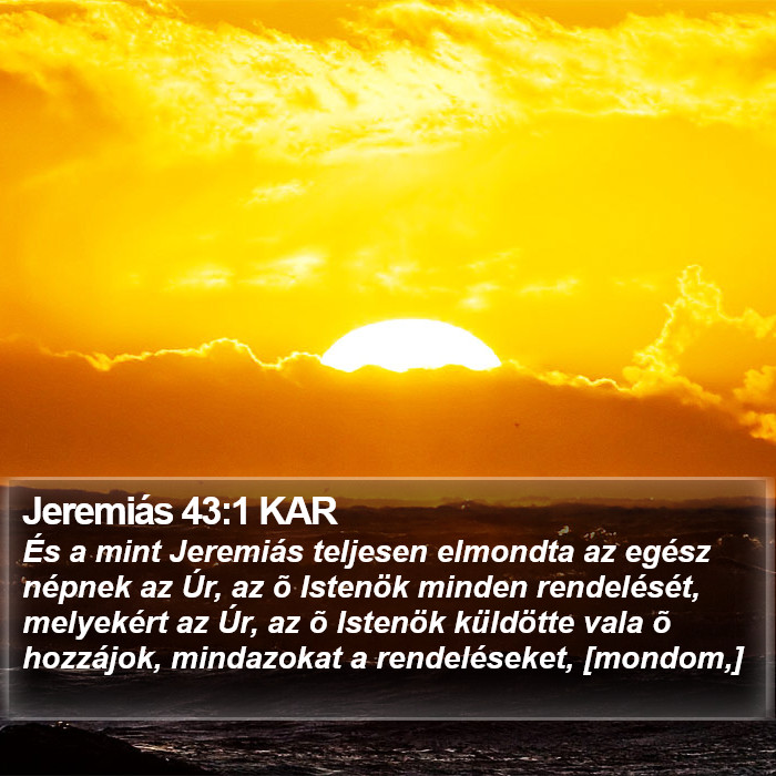 Jeremiás 43:1 KAR Bible Study