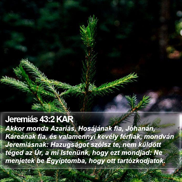 Jeremiás 43:2 KAR Bible Study