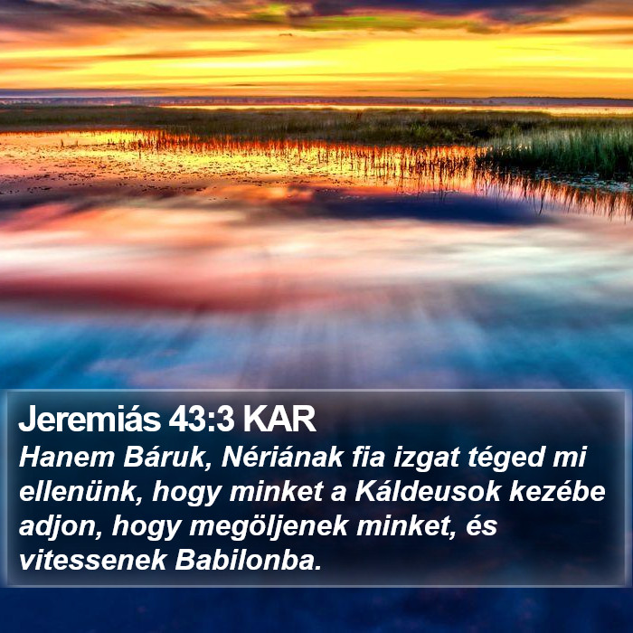 Jeremiás 43:3 KAR Bible Study