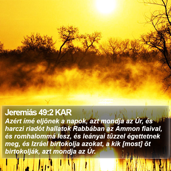 Jeremiás 49:2 KAR Bible Study