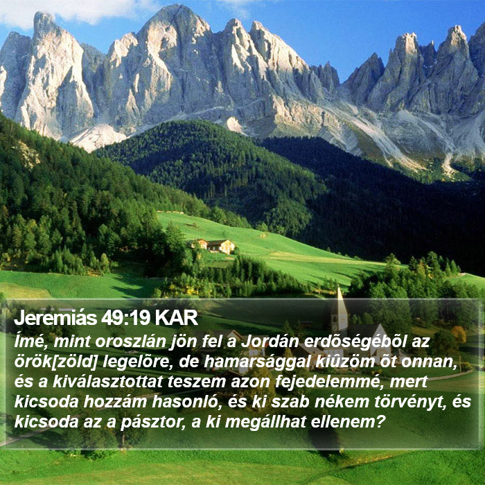 Jeremiás 49:19 KAR Bible Study