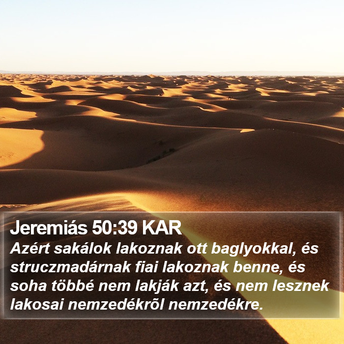 Jeremiás 50:39 KAR Bible Study