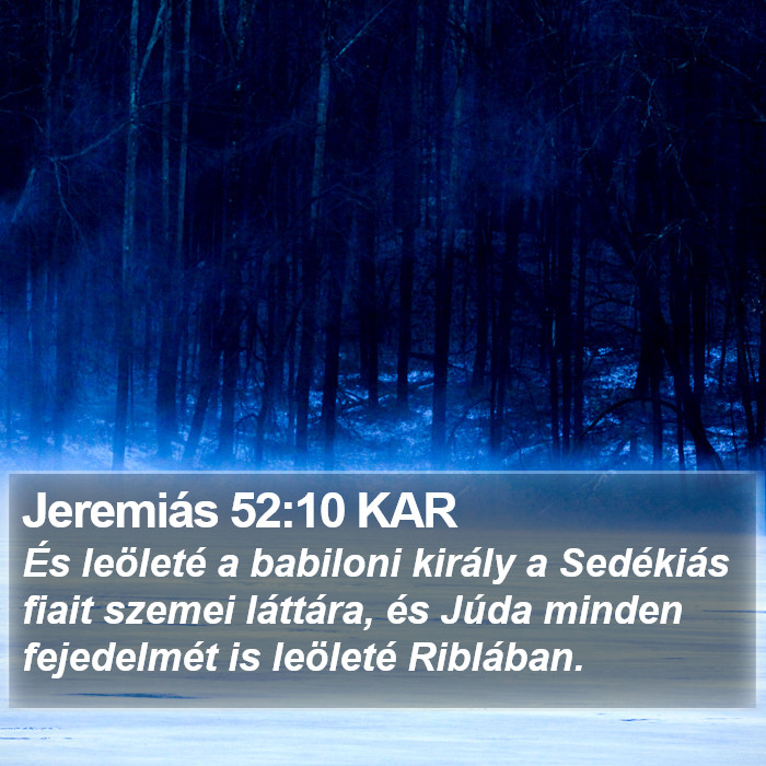 Jeremiás 52:10 KAR Bible Study