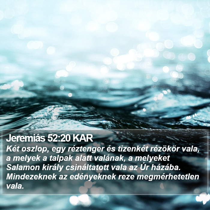 Jeremiás 52:20 KAR Bible Study