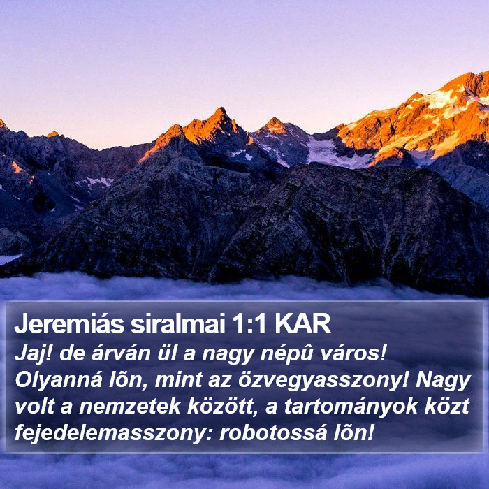 Jeremiás siralmai 1:1 KAR Bible Study