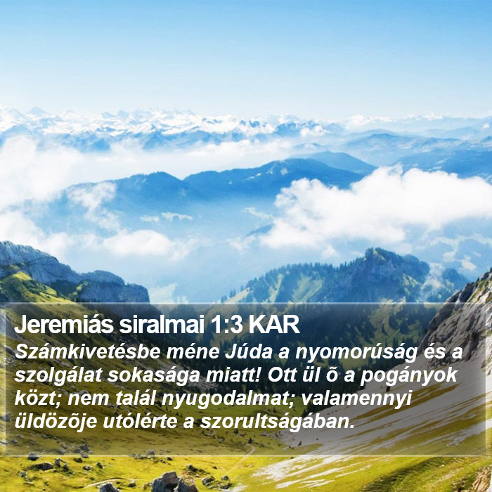 Jeremiás siralmai 1:3 KAR Bible Study