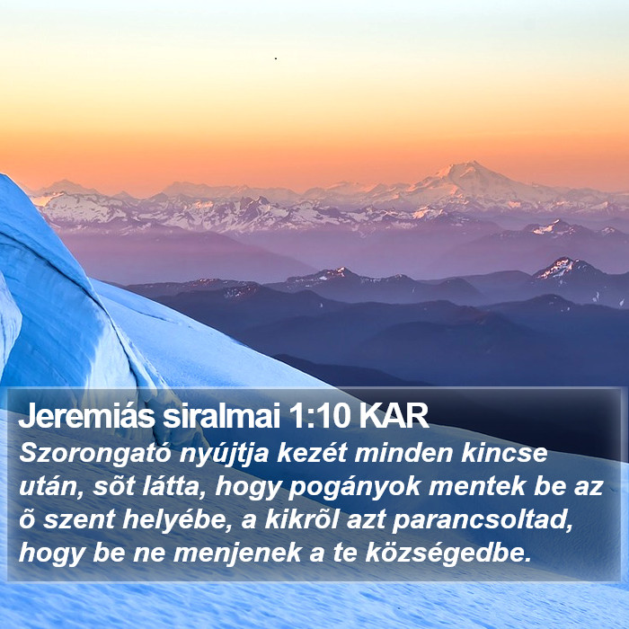 Jeremiás siralmai 1:10 KAR Bible Study