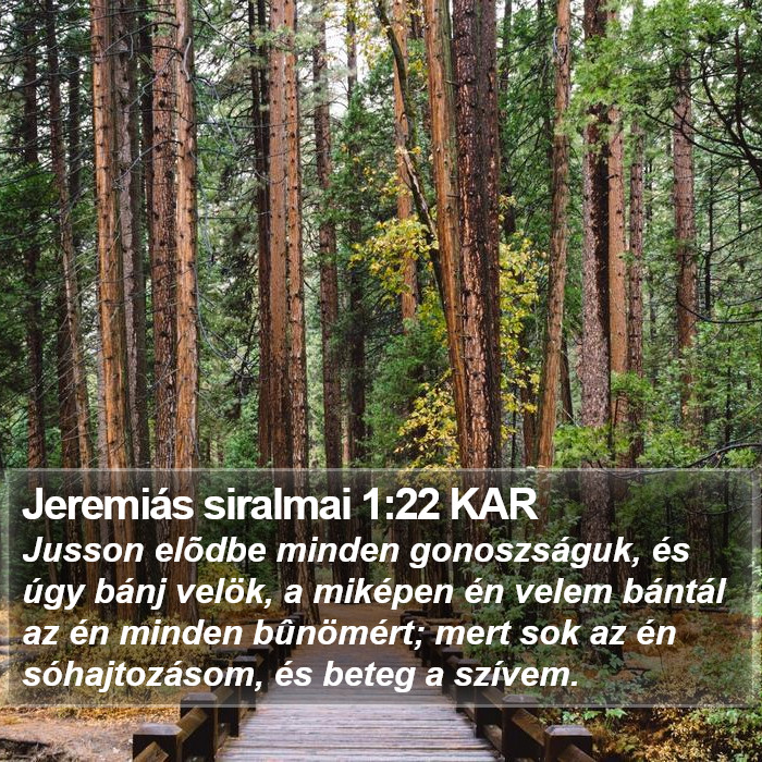 Jeremiás siralmai 1:22 KAR Bible Study