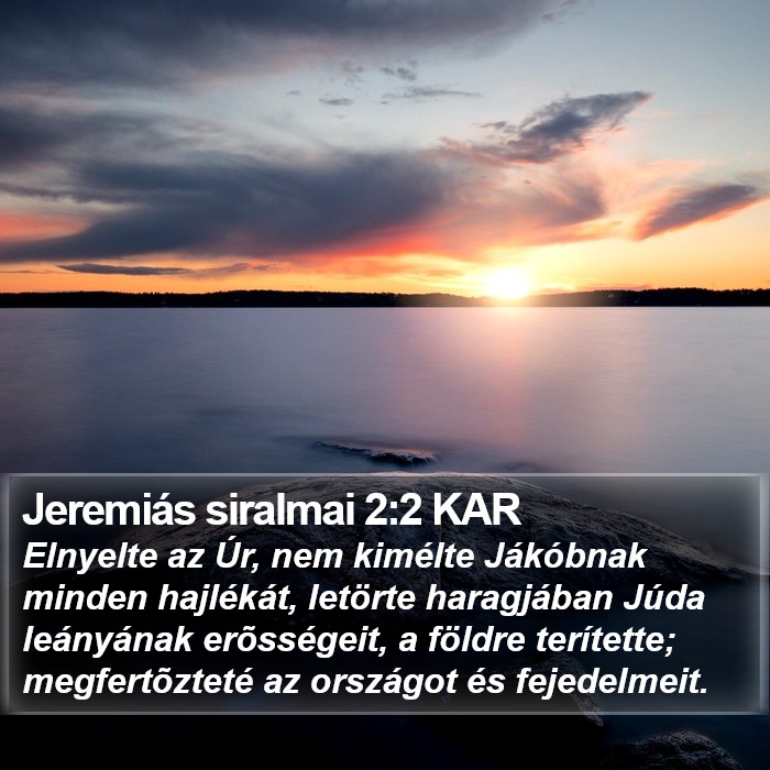 Jeremiás siralmai 2:2 KAR Bible Study