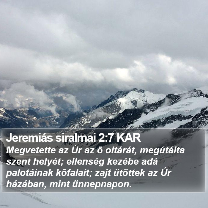 Jeremiás siralmai 2:7 KAR Bible Study