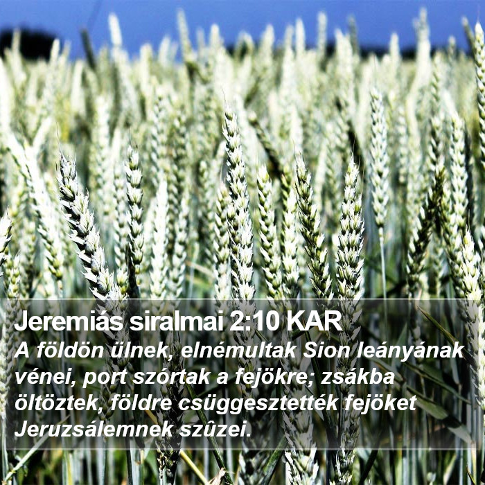 Jeremiás siralmai 2:10 KAR Bible Study