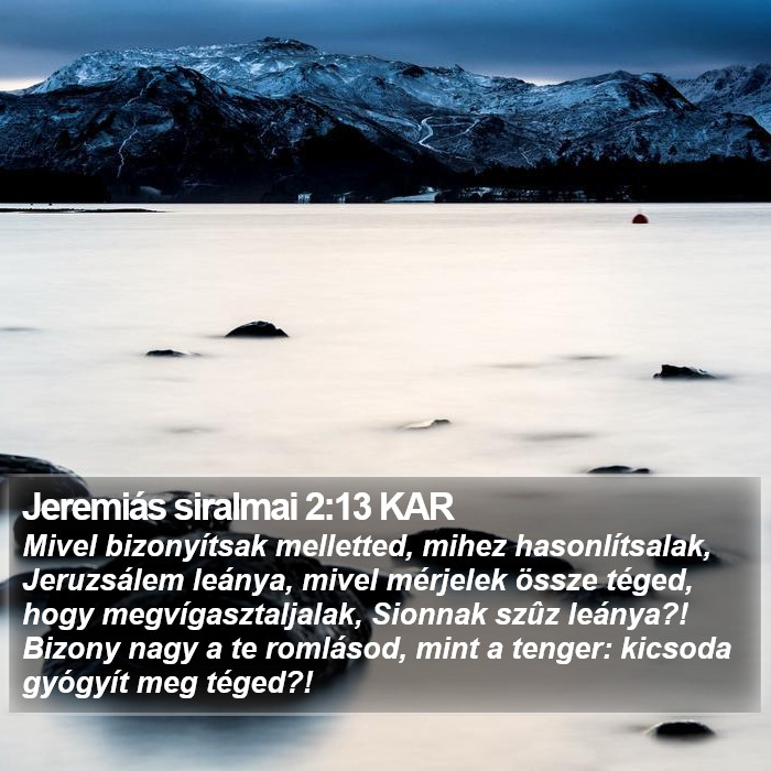 Jeremiás siralmai 2:13 KAR Bible Study