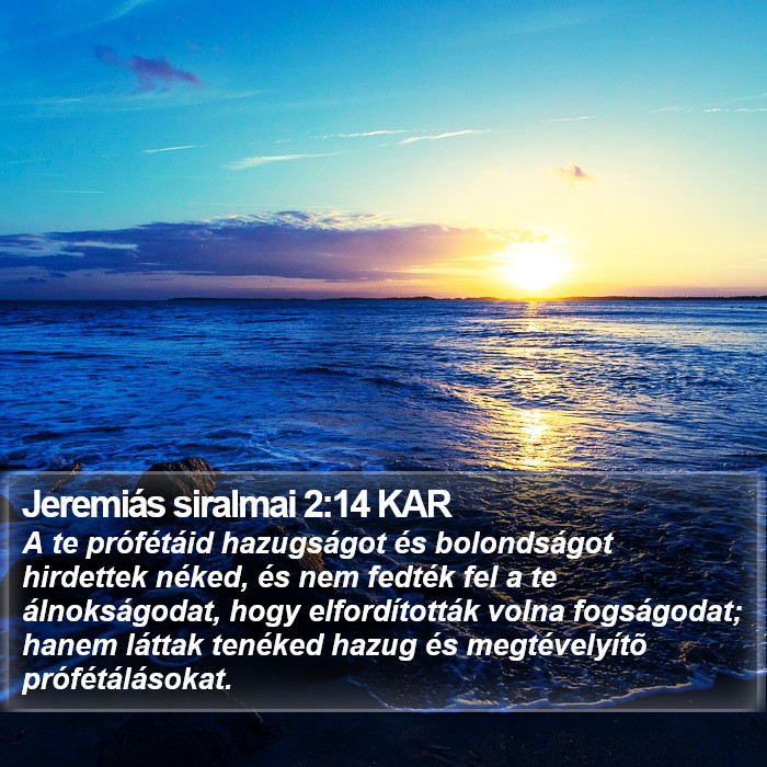 Jeremiás siralmai 2:14 KAR Bible Study