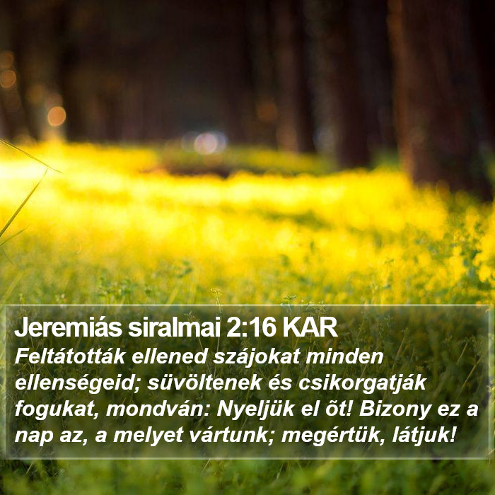 Jeremiás siralmai 2:16 KAR Bible Study