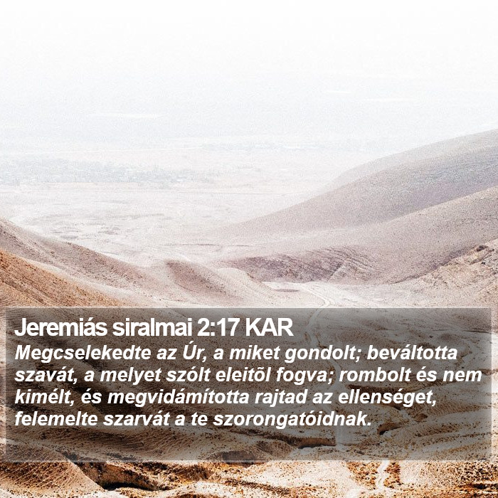 Jeremiás siralmai 2:17 KAR Bible Study