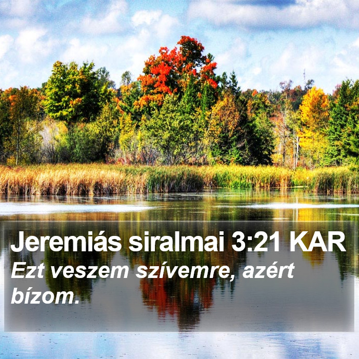 Jeremiás siralmai 3:21 KAR Bible Study