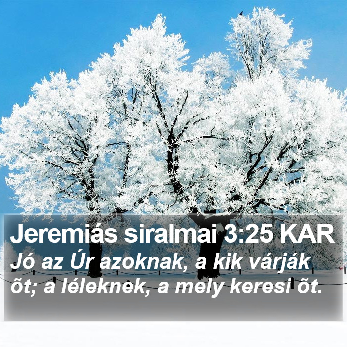 Jeremiás siralmai 3:25 KAR Bible Study