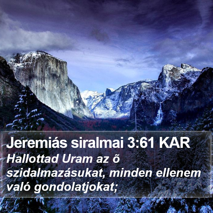 Jeremiás siralmai 3:61 KAR Bible Study