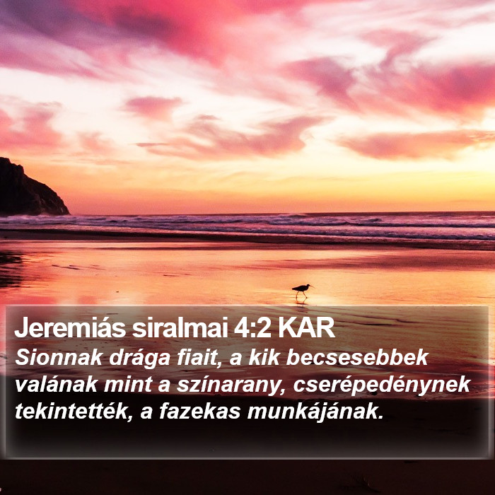 Jeremiás siralmai 4:2 KAR Bible Study