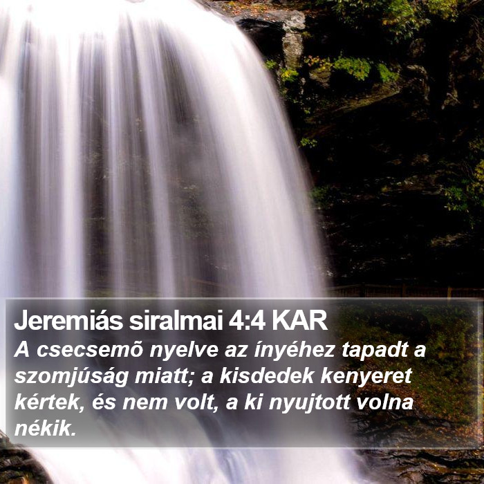 Jeremiás siralmai 4:4 KAR Bible Study