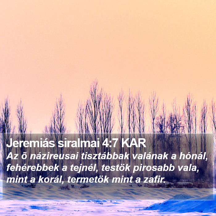 Jeremiás siralmai 4:7 KAR Bible Study