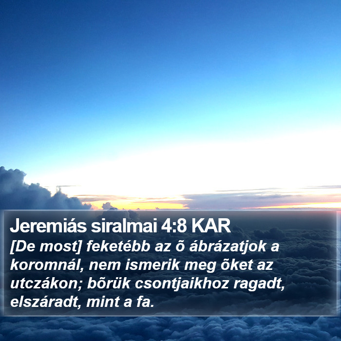 Jeremiás siralmai 4:8 KAR Bible Study