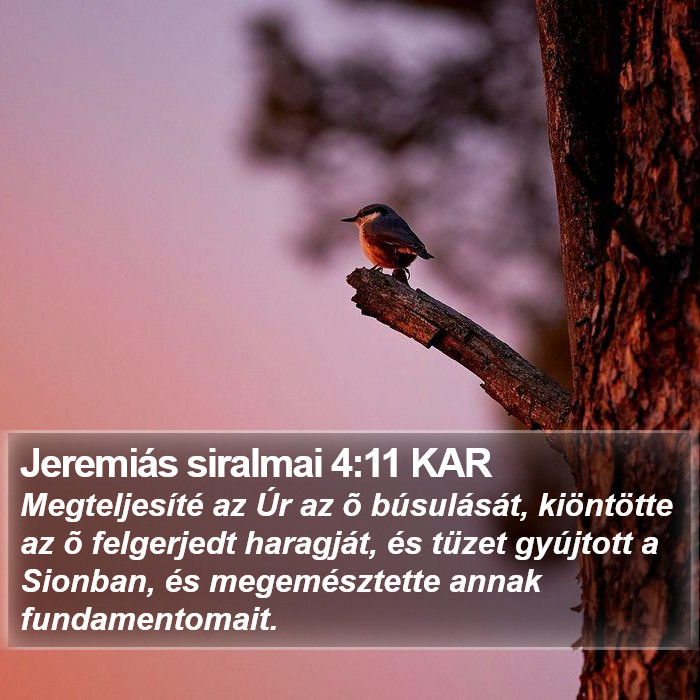 Jeremiás siralmai 4:11 KAR Bible Study