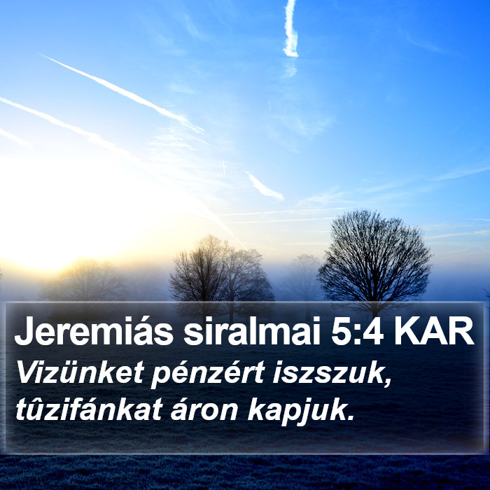 Jeremiás siralmai 5:4 KAR Bible Study