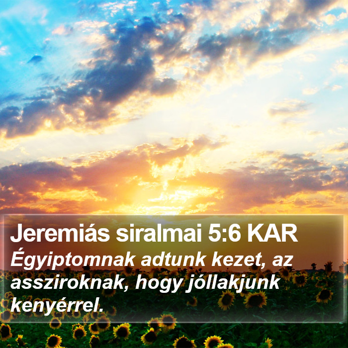 Jeremiás siralmai 5:6 KAR Bible Study