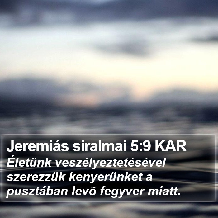 Jeremiás siralmai 5:9 KAR Bible Study