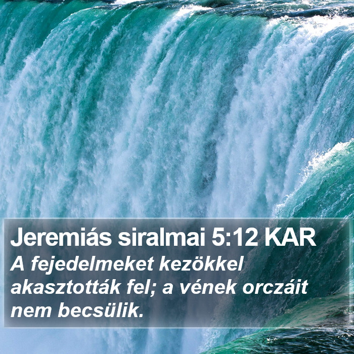 Jeremiás siralmai 5:12 KAR Bible Study