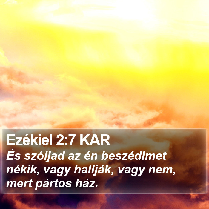 Ezékiel 2:7 KAR Bible Study