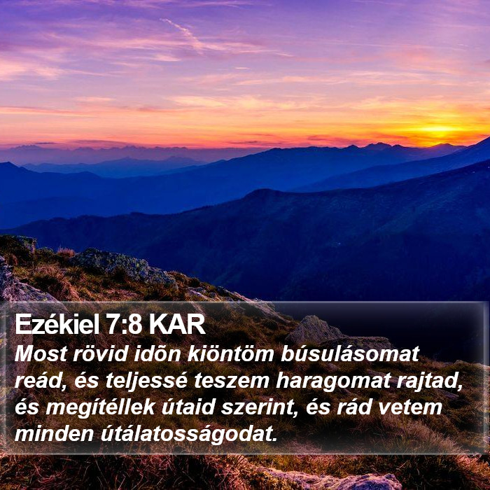 Ezékiel 7:8 KAR Bible Study