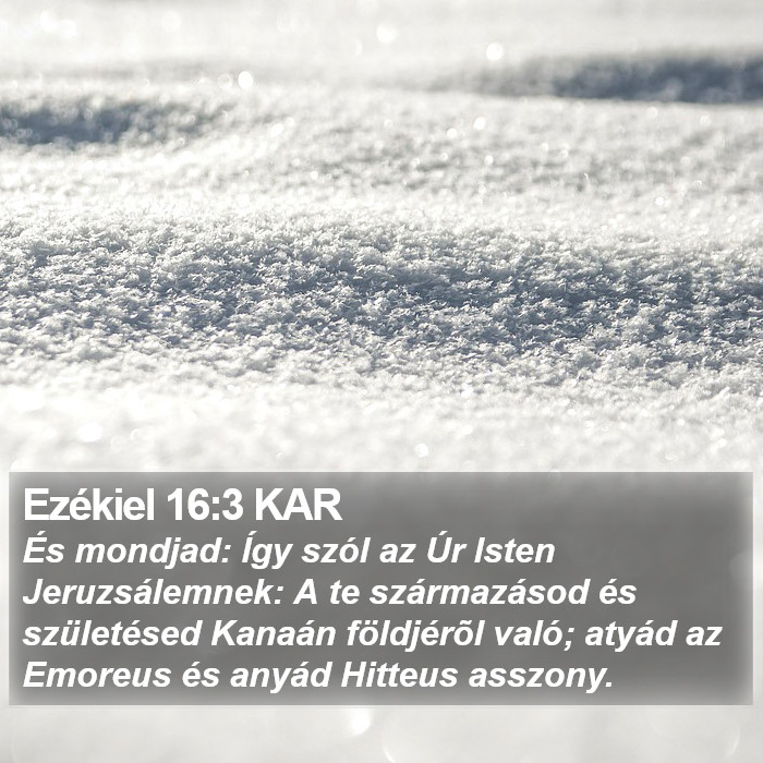 Ezékiel 16:3 KAR Bible Study