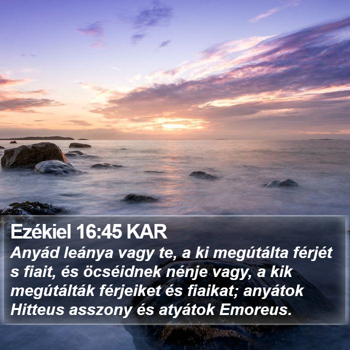 Ezékiel 16:45 KAR Bible Study