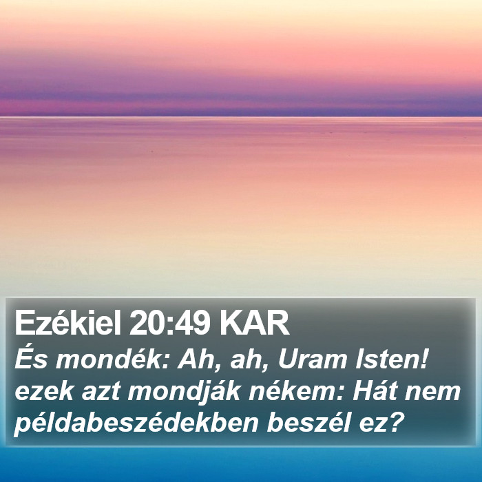 Ezékiel 20:49 KAR Bible Study