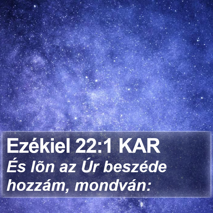 Ezékiel 22:1 KAR Bible Study