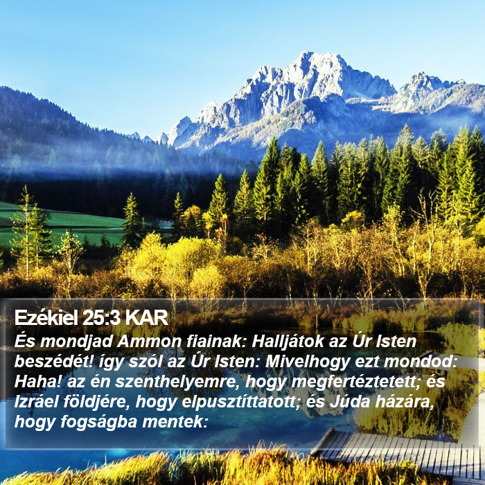 Ezékiel 25:3 KAR Bible Study