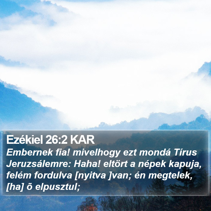 Ezékiel 26:2 KAR Bible Study