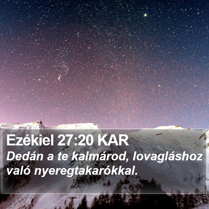 Ezékiel 27:20 KAR Bible Study