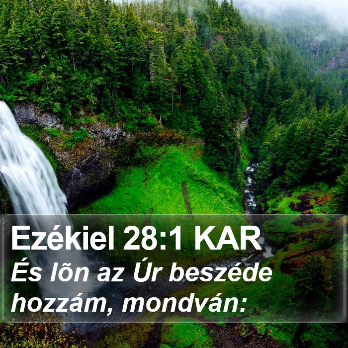 Ezékiel 28:1 KAR Bible Study