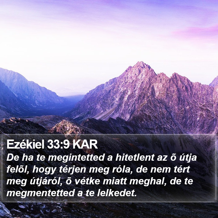 Ezékiel 33:9 KAR Bible Study